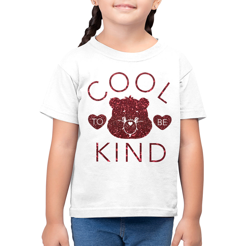 Care Bears Tenderheart Bear Cool To Be Kind Red Glitter Kid's T-Shirt-ALL + EVERY