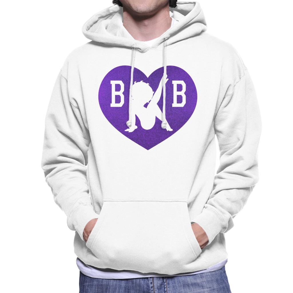 Betty Boop B B Purple Heart Men's Hooded Sweatshirt-ALL + EVERY