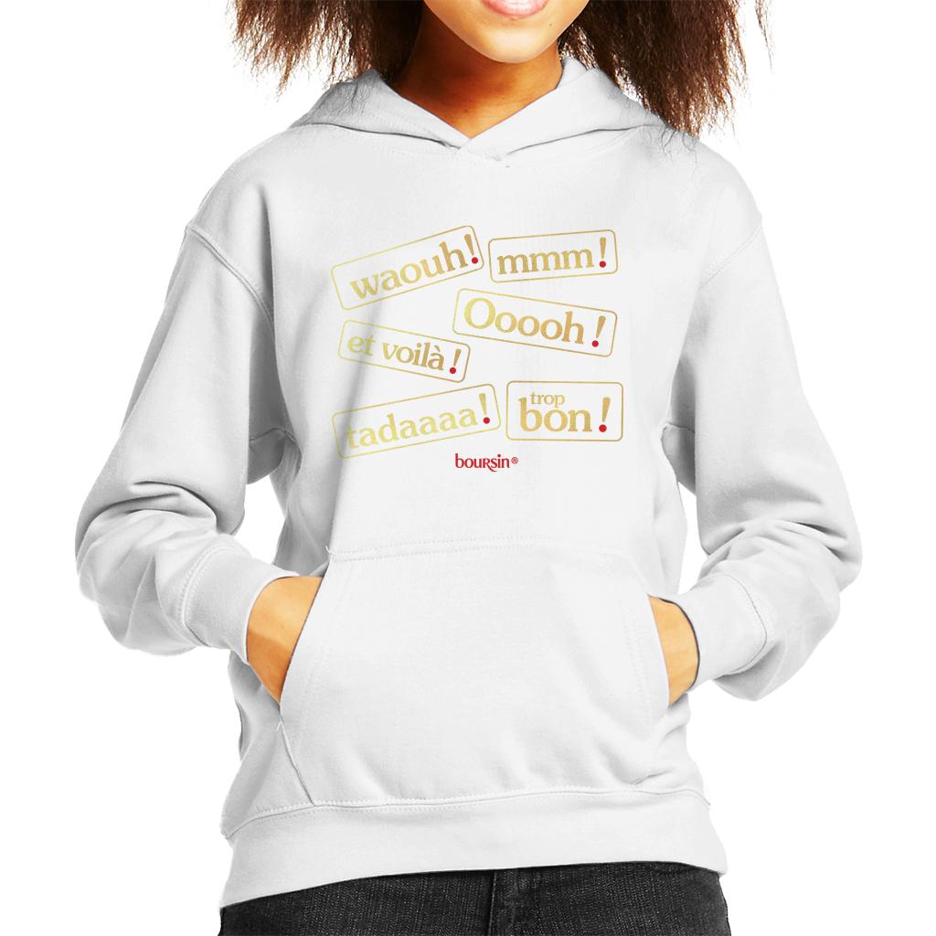 Boursin Trop Bon Metallic Gold Foil Kid's Hooded Sweatshirt-ALL + EVERY