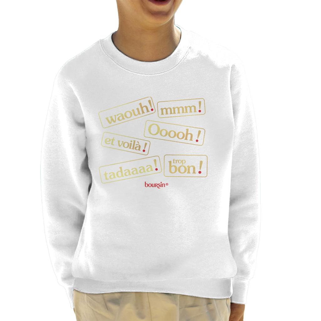 Boursin Trop Bon Metallic Gold Foil Kid's Sweatshirt-ALL + EVERY