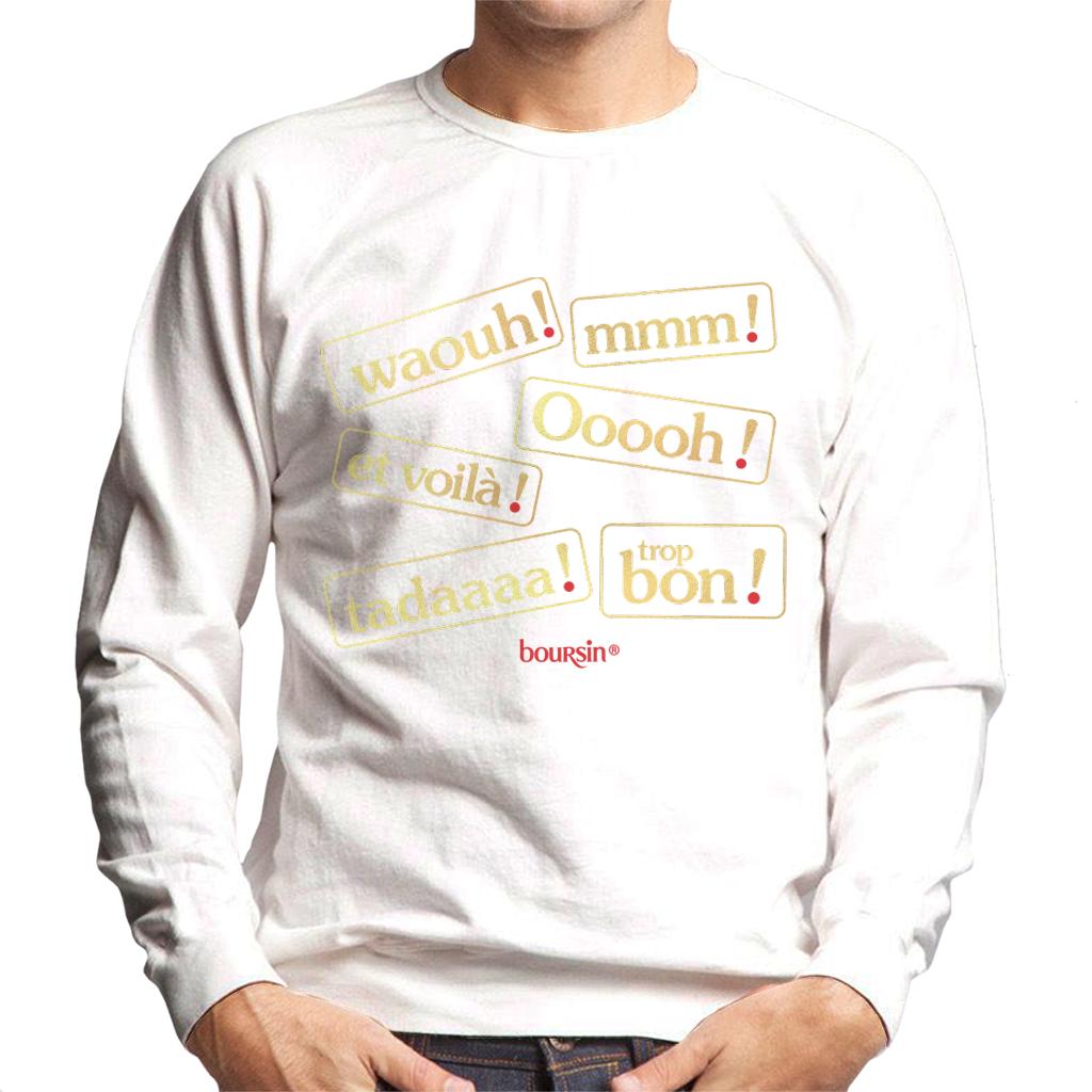 Boursin Trop Bon Metallic Gold Foil Men's Sweatshirt-ALL + EVERY