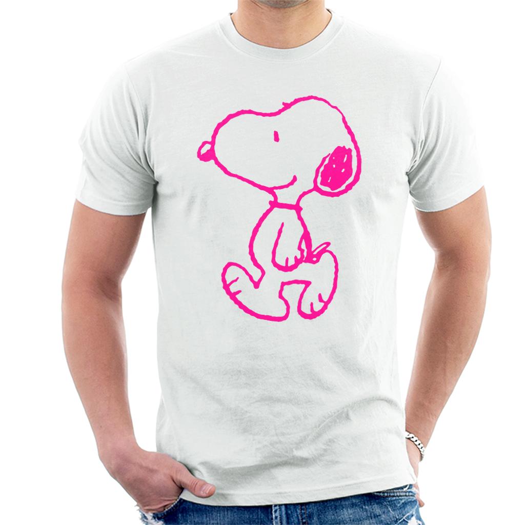 Peanuts Snoopy Outline Neon Men's T-Shirt-ALL + EVERY