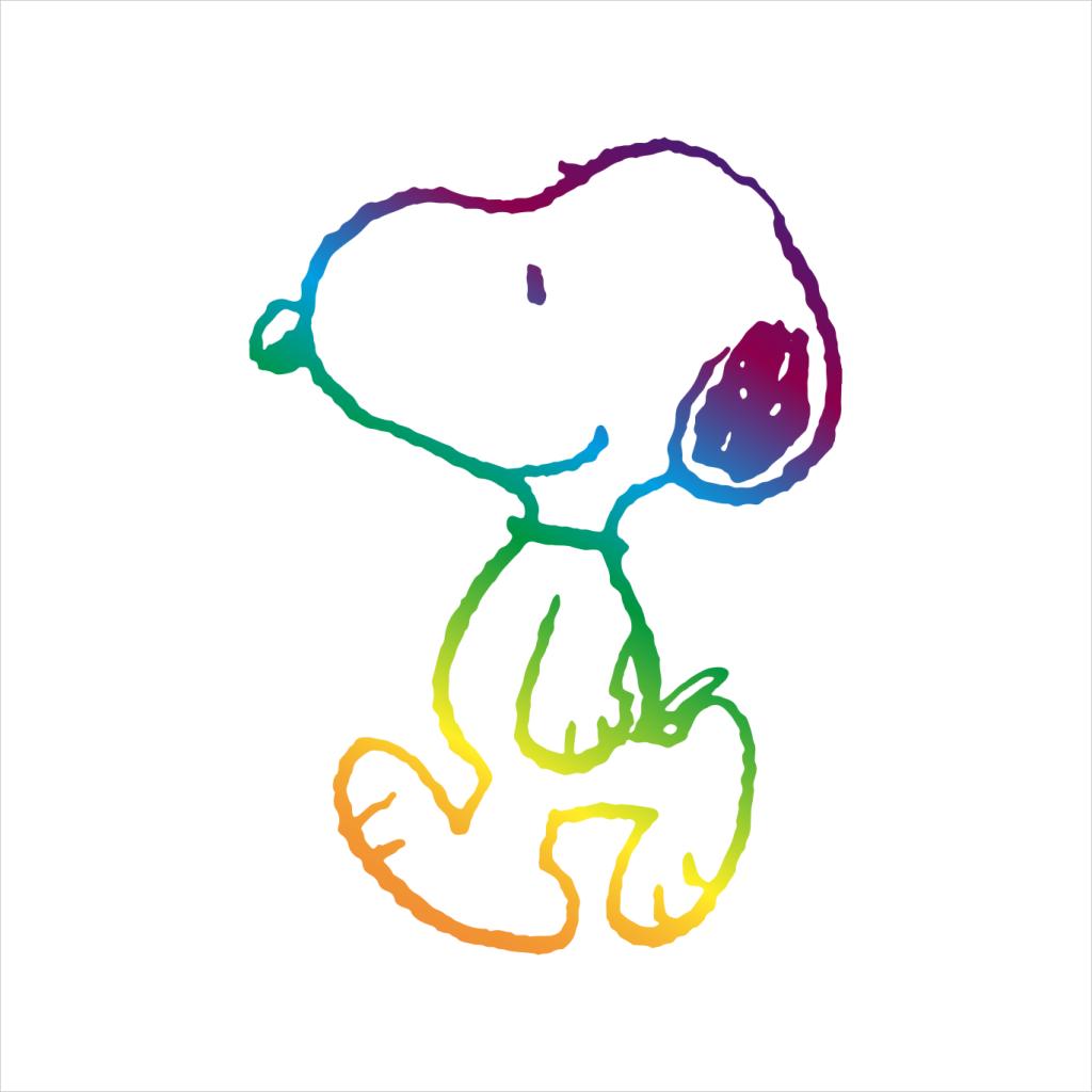 Peanuts Snoopy Outline Rainbow Women's T-Shirt-ALL + EVERY