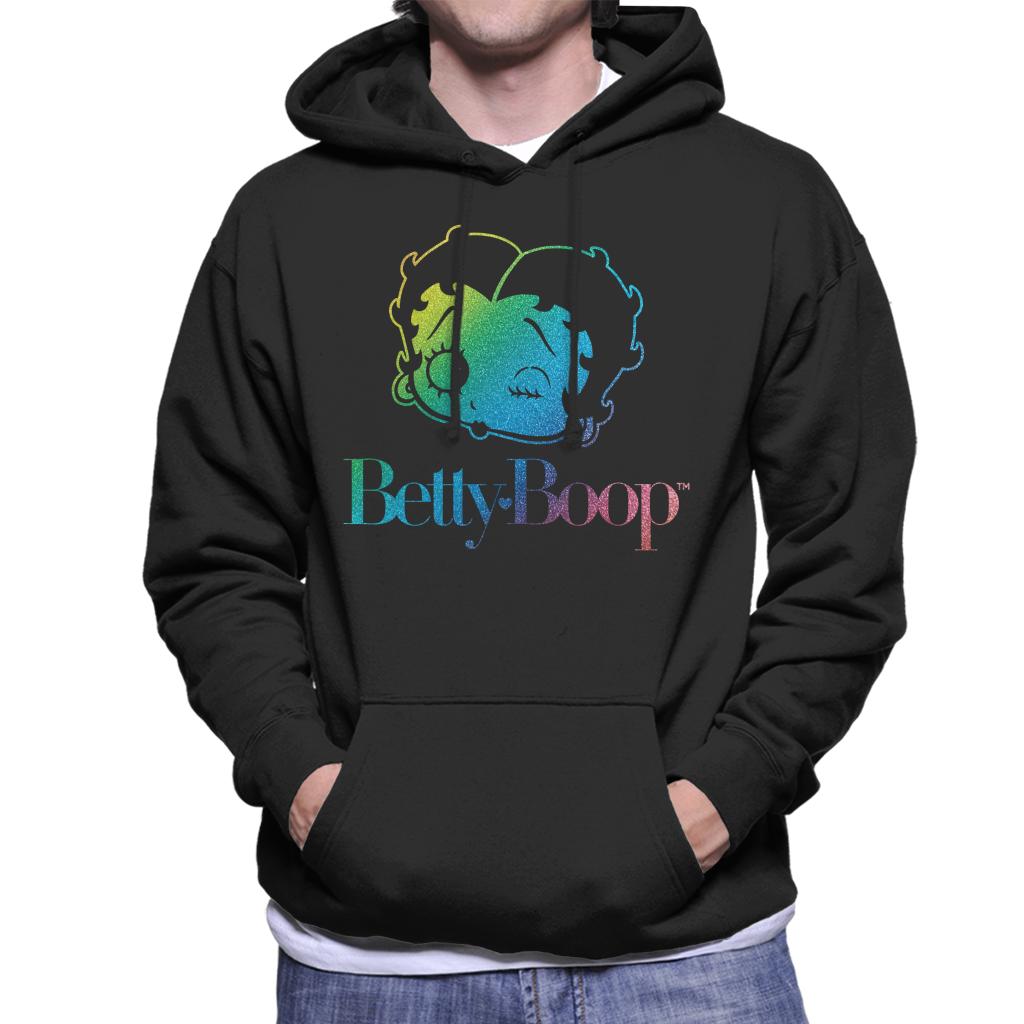 Betty Boop Wink Rainbow Gradient Men's Hooded Sweatshirt-ALL + EVERY