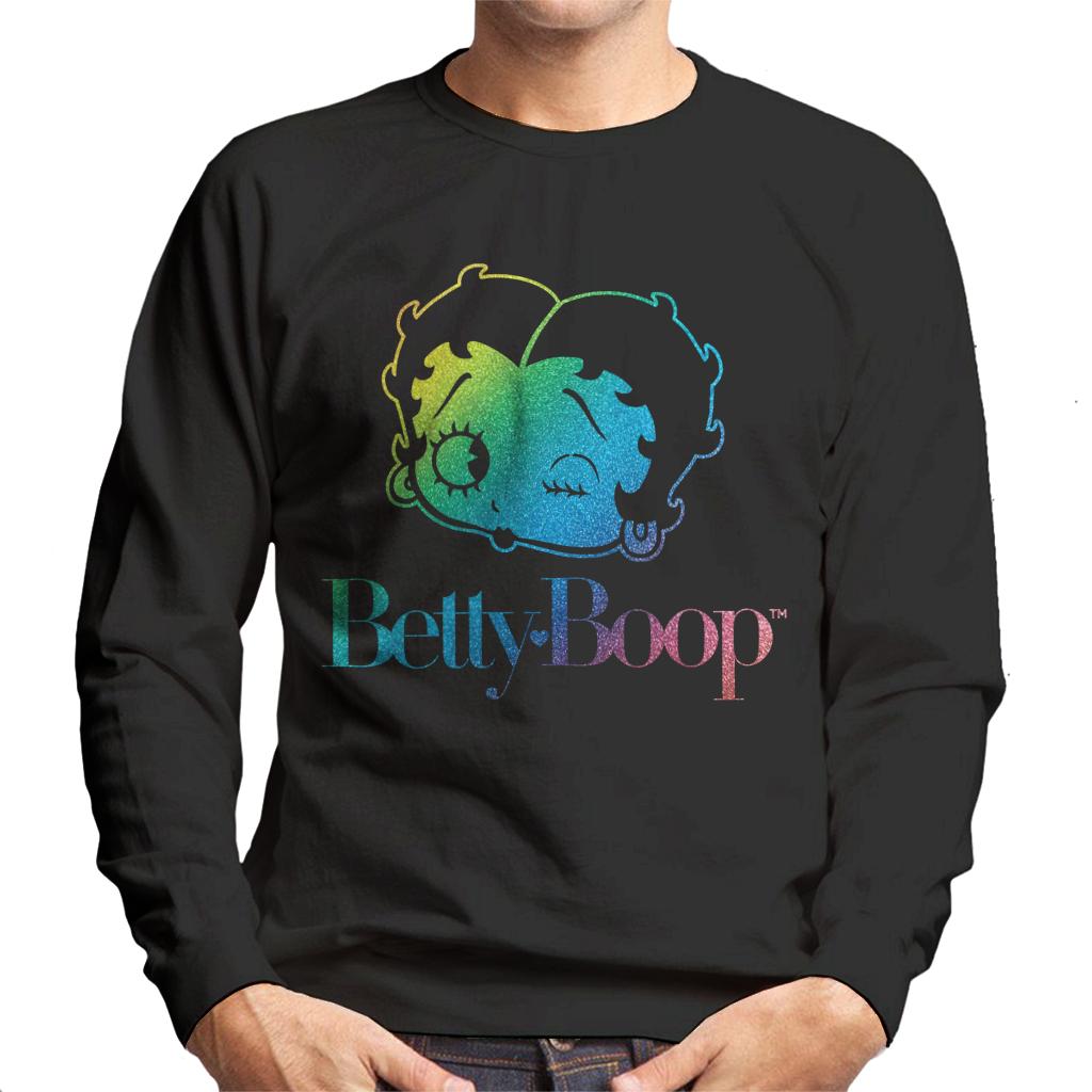 Betty Boop Wink Rainbow Gradient Men's Sweatshirt-ALL + EVERY