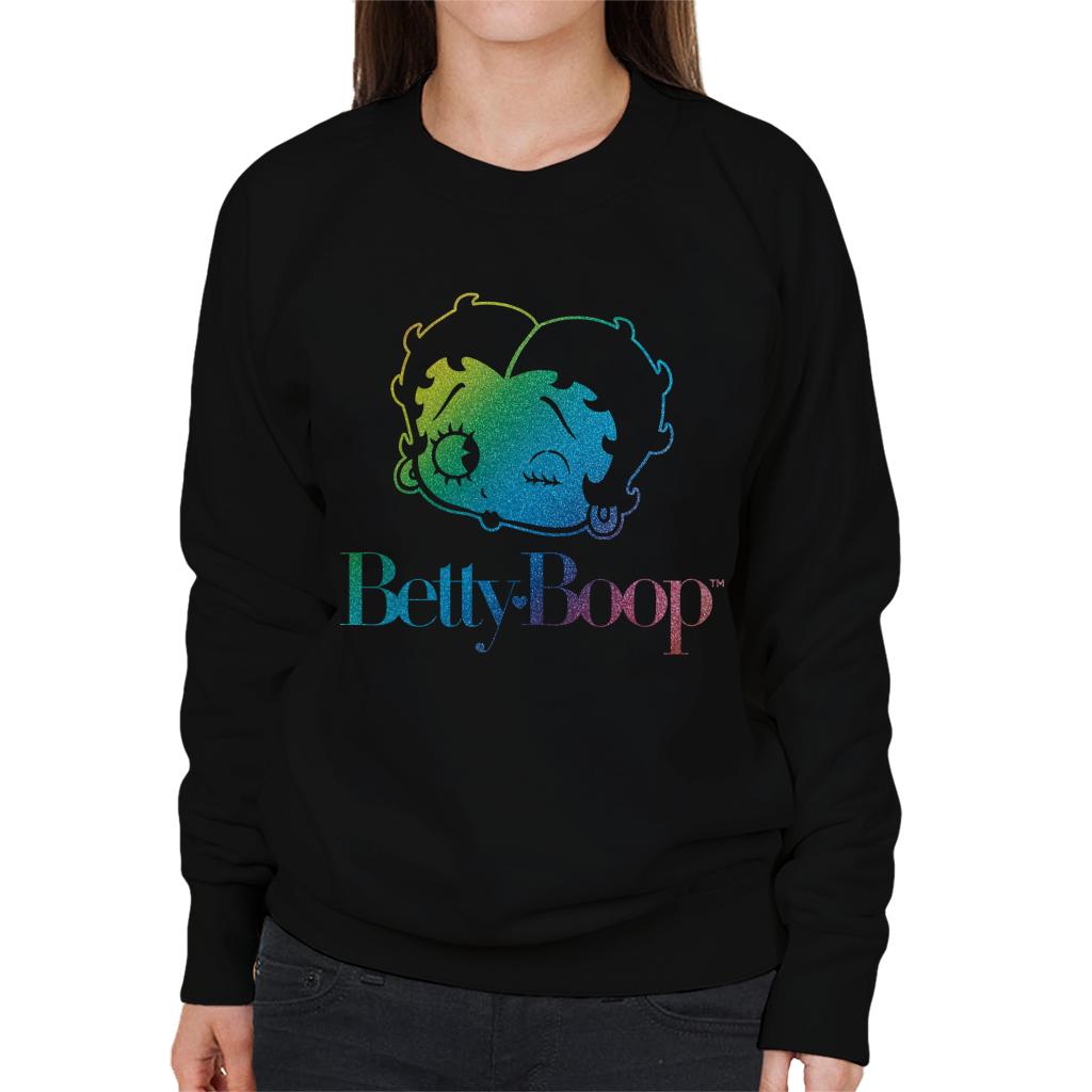 Betty Boop Wink Rainbow Gradient Women's Sweatshirt-ALL + EVERY