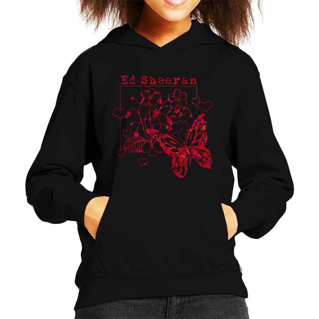 Ed Sheeran Equals Crimson Wild Hearts And Butterflies Kid's Hooded Sweatshirt-ALL + EVERY