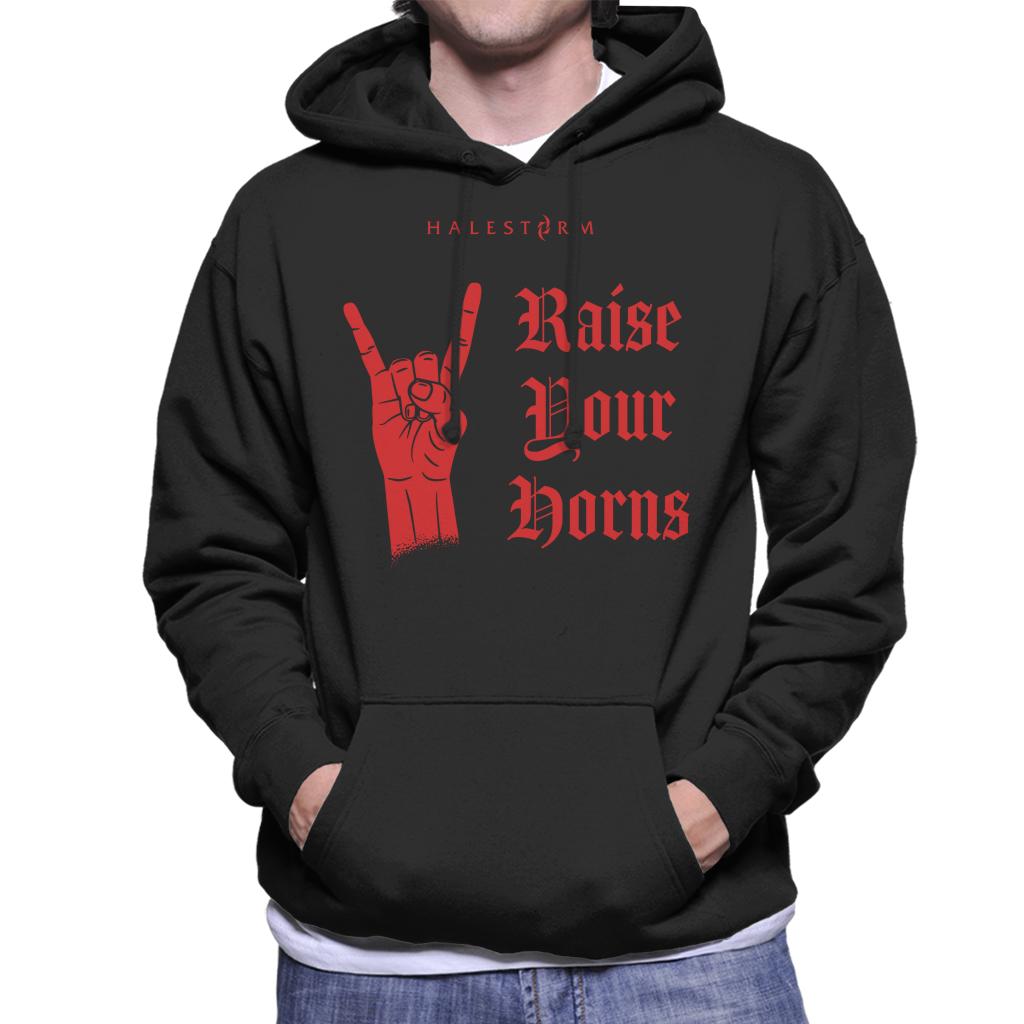 Halestorm Raise Your Horns Devil Horns Men's Hooded Sweatshirt-ALL + EVERY
