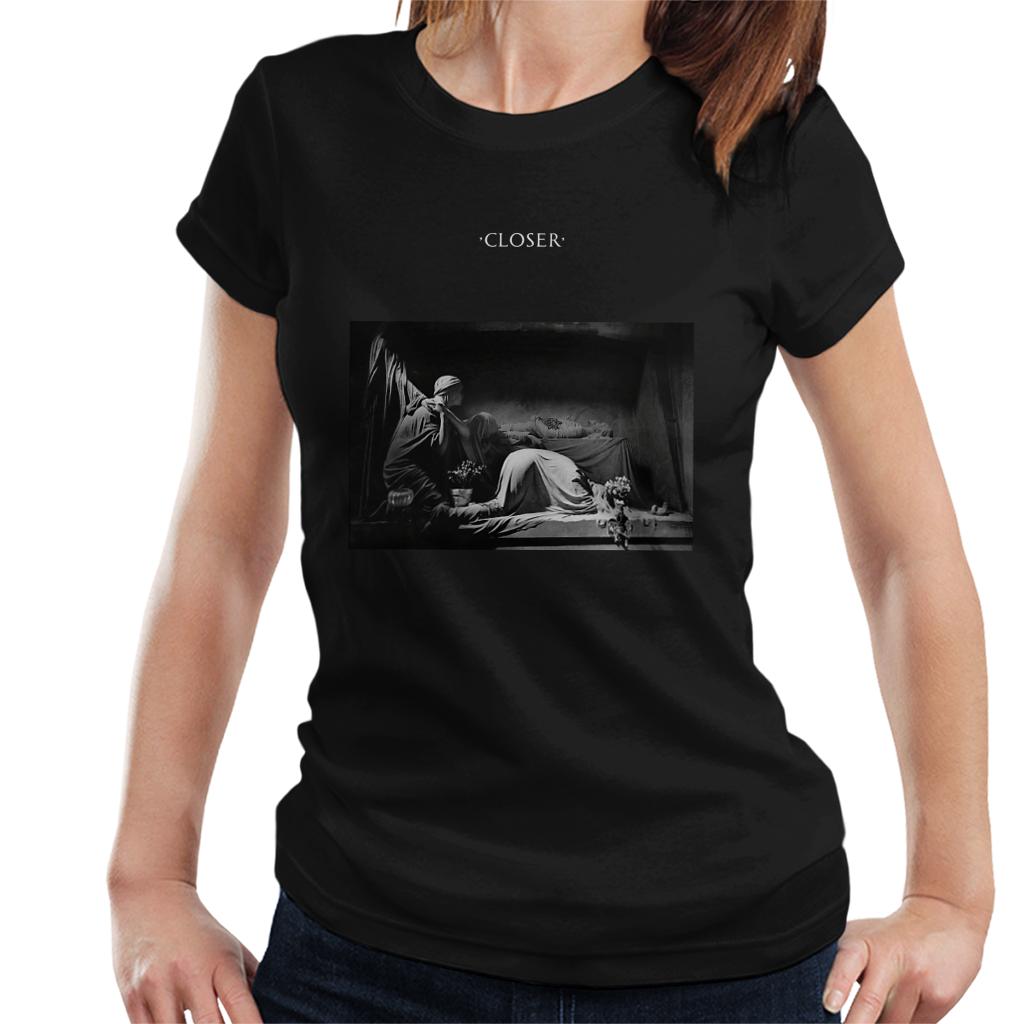 Joy Division Closer White Text Album Sleeve Art Women's T-Shirt-ALL + EVERY
