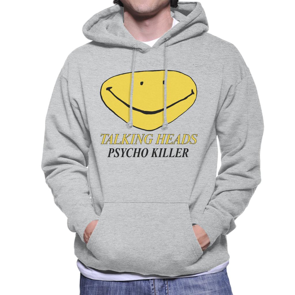 Talking Heads Black Text Smiling Psycho Killer Men's Hooded Sweatshirt-ALL + EVERY